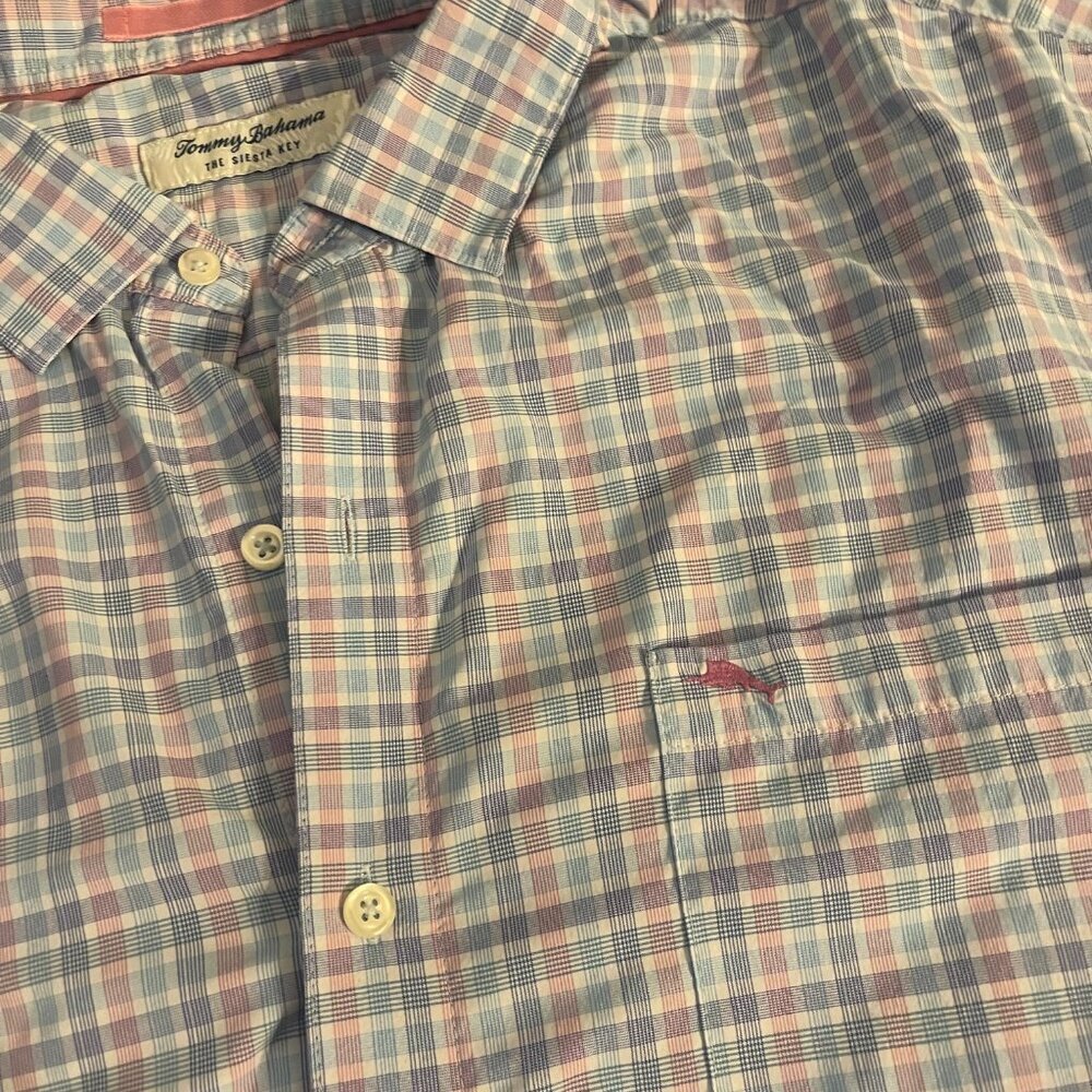 Tommy Bahama IslandZone Siesta Key Check Stretch Shirt XL - Picture 5 of 7